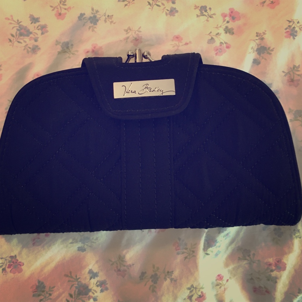 Vera Bradley all black quilted large wallet